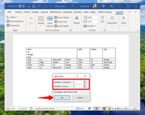 How To Merge And Split Tables And Cells In Word WinBuzzer