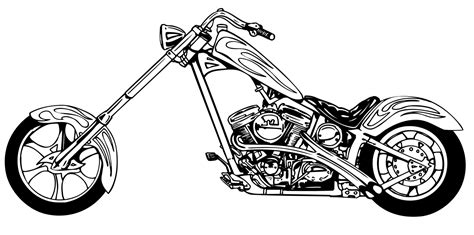 Harley Davidson Motorcycle Clipart Black And White