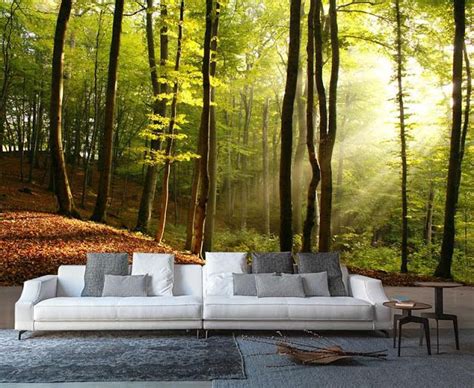 Style Your Walls Early Autumn In A Magical Forest Wall Mural Misty