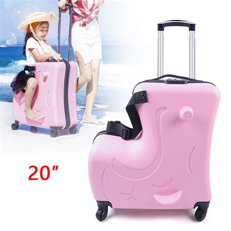 20 Kids Ride On Luggage Carry On Wheeled Trolley Case Rolling Luggage