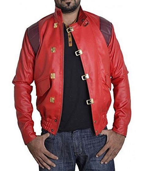 Men S Akira Red Real Leather Jacket Christmas Wear Blazon Leather