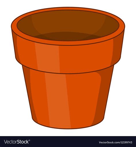 Flower Pot Icon Cartoon Style Royalty Free Vector Image
