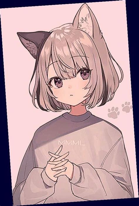 An Anime Girl With Cat Ears On Her Head