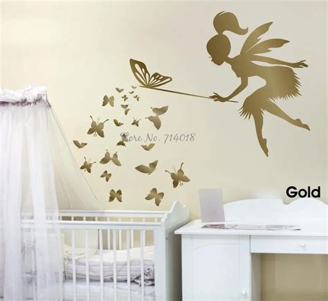 Fairy Blowing Butterflies Wall Decal 3d Poster Vinyl Wall Sticker Fairy