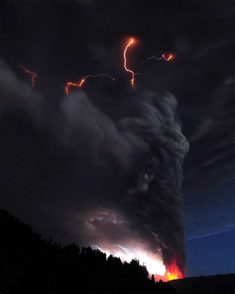 Chile Volcano Puyehue Lightning Is Seen Amid A Cloud Of Ash Billowing