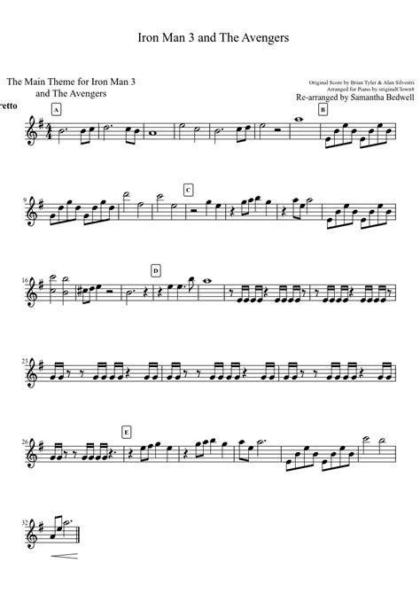 Iron Man 3 With A Hint Of The Avengers Flute 2 Part Flute Sheet
