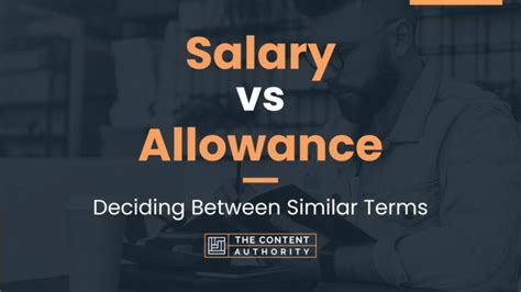Salary Vs Allowance Deciding Between Similar Terms