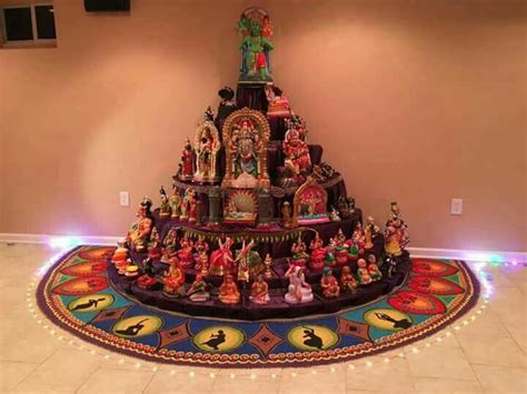 A very beautiful and huge golu has been set up for the first time at the rear entrance of sri parthasarathy temple in triplicane, chennai. golu ideas image by Indira Sambamurthy | Goddess decor ...
