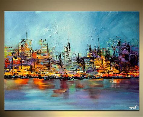 Original Abstract Painting Cityscape Art Palette By Osnatfineart 620