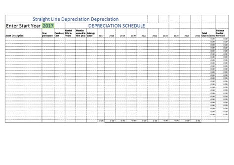Straight Line Depreciation Excel Allbusinesstemplates Com