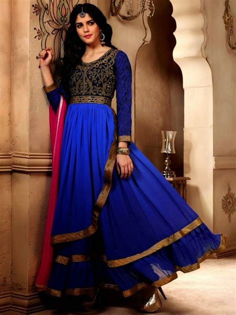 Buy Anarkali Suits Online Blue Anarkali Suit Churidar 2102tf Indian Outfits Fashion