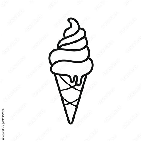 Black And White Ice Cream Cone Clipart