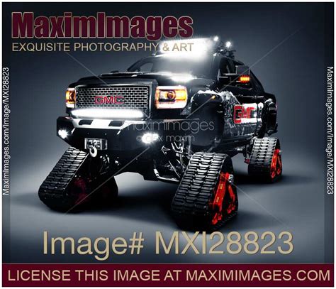 Photo Of Gmc Pickup Truck On Snow Tracks Stock Image Mxi28823