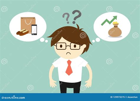 Businessman Feels Stuck Between Two Choices Royalty Free Illustration