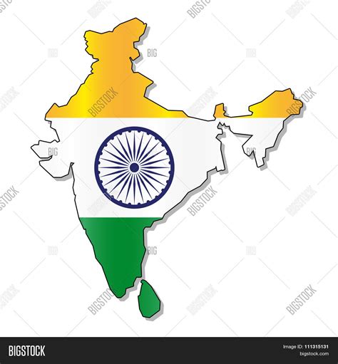 Indian Flag Map Vector Photo Free Trial Bigstock