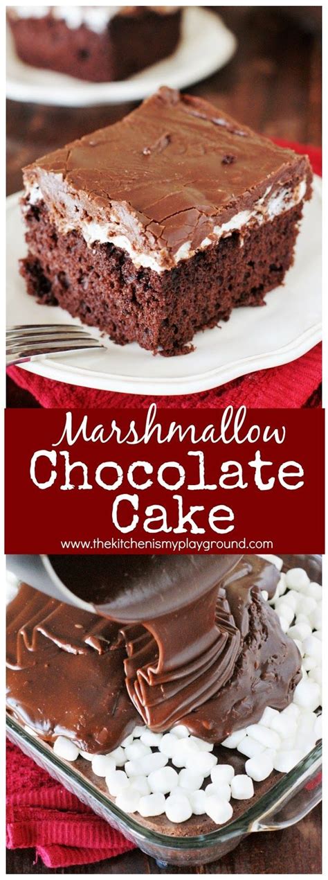 Marshmallow Chocolate Cake ~ Tender And Tasty Chocolate Cake Topped