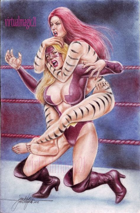 Tigra Sleeper Hold On Titania Superhero Catfights Female Wrestling And Combat Luscious Hentai
