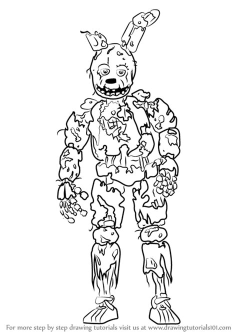 Springtrap coloring page springtrap fnaf coloring pages to print coloring for. Learn How to Draw Springtrap from Five Nights at Freddy's ...