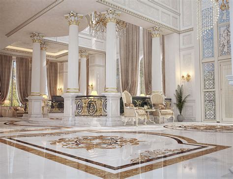 Main Entrance Hall Design For A Private Villa At Dohaqatar Luxury
