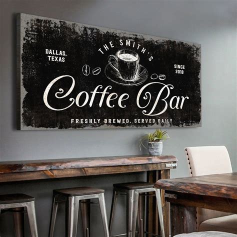 Personalized Sign Coffee Station Sign Custom Barista Sign Etsy