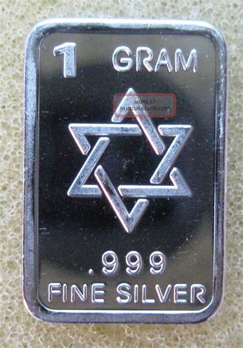 1 Gram Gr G 999 Fine Pure Solid Silver Bullion Bar I075