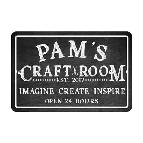 Personalized Craft Room Chalkboard Look Metal Room Sign Welcome Sign