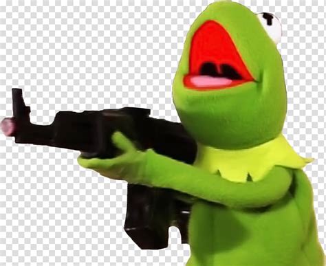 Kermit The Frog Meme Gun Firearm Frog Transparent