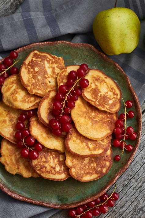 Pancakes Con Manzanas Y Sidra Sin Gluten Sin Lactosa Desayuno Sano