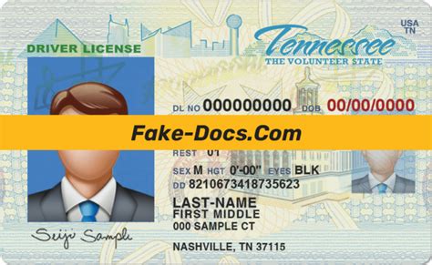 Tennessee Driver License Psd Template Fake Docs