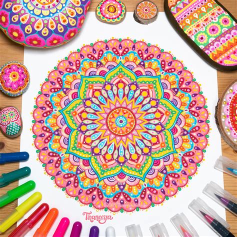 Detailed Mandala Coloring Pages By Thaneeya Mcardle Set Of 10