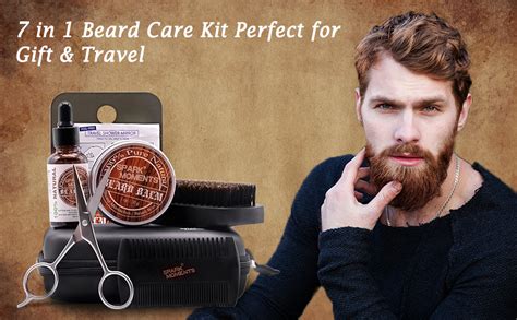 Beard Growth Kit Andchest Hair Care Set For Men 7 In 1 Beard Oil Beard Balm Wax