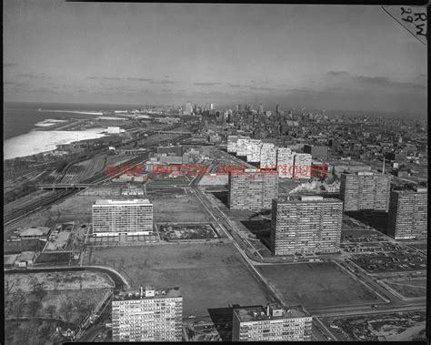 1960s Chicago Skyline Aerial Cityscape Orig Vtg 4x5 Large Format Photo Negative 1867569478