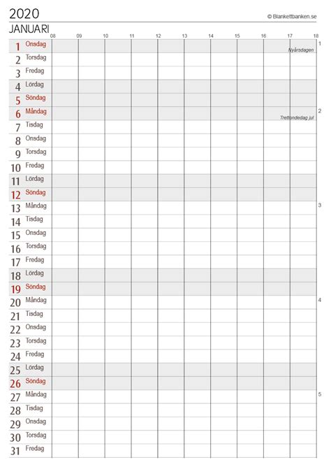 Kalendrarna är tomma och utskrivbara med förinställt utskriftsområde. Arskalender För Utskrift - Årskalender 2020 - 38SL ...