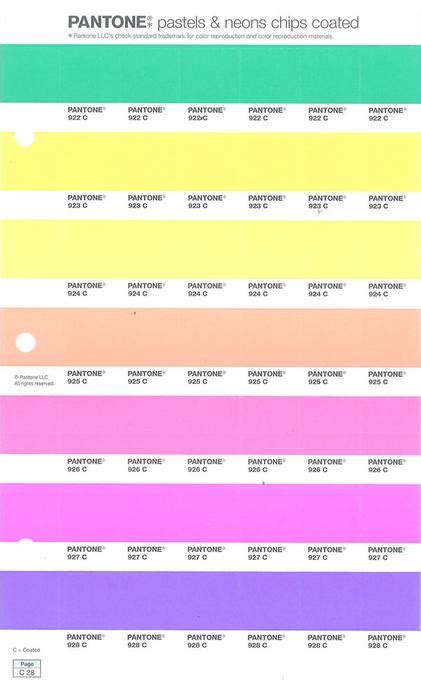 Pantone Pastel And Neons Chips Coated Dtpobchod