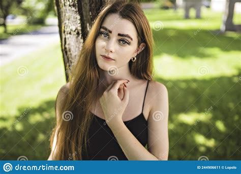 Nice And Cool Teen Girl Standing Portrait Stock Image Image Of Child