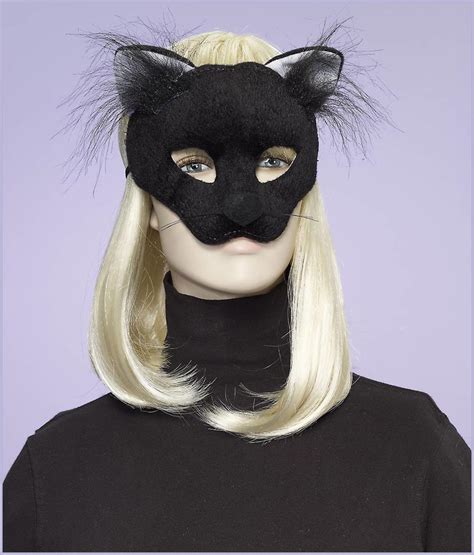 Deluxe Fuzzy Animal Mask Adult Black Cat