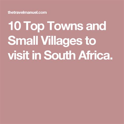 10 Top Towns And Small Villages To Visit In South Africa Coffee Bay