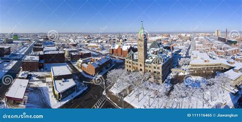 Lowell City Hall Aerial View Massachusetts Usa Stock Image Image Of