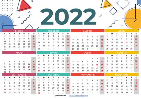 Calendario 2022 Chile Para Imprimir