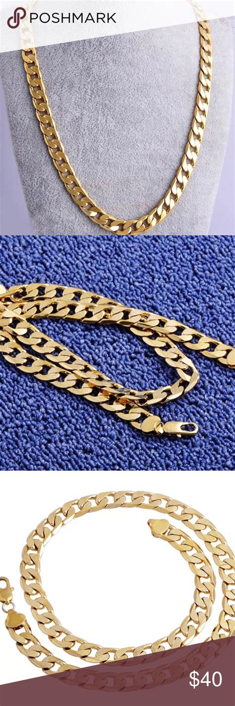 Free shipping eligible add to favorites 14k gold cuban curb chain by yard, cuban curb chain by foot, wholesale bulk roll chain for jewelry making width 6mm,237 warungbeads $ 20.00. 18K Gold Filled 24" Cuban Link 7MM Chain Necklace On sale! Firm Price. High Quality 24" 18K Gold ...