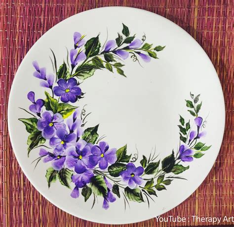 Yippie Very Easy And Simple Acrylic Painting Flowers On Ceramic Plate