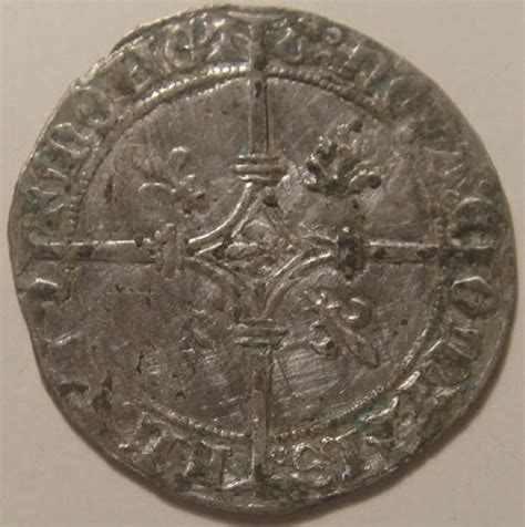 Europe France Large Medieval Hammered Silver Coin Probably 1300s