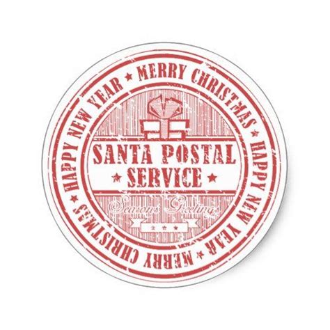 Christmas Santa Seal Rubber Stamp Zazzle Com Christmas Stickers Christmas Stationery Stamp