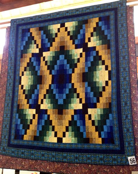 Linda M Made Jinnys Navajo Winter Quilt In Gold And Blue