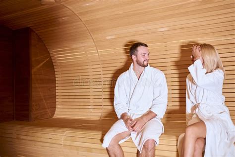 Lovely Couple In Sauna Stock Image Image Of Health 162939621