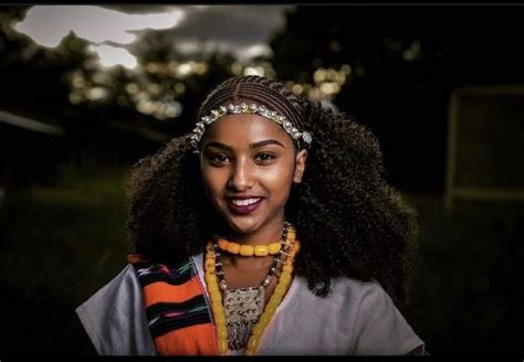 Wollo Oromo Girl With Traditional Attire And Hairstyle Oromo