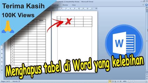 Cara Menghapus Tabel Di Microsoft Word Yang Kelebihan