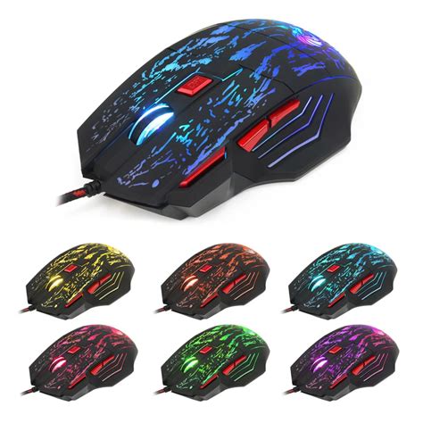 5500 Dpi 7 Keys Button Led Optical Usb Wired Gaming Mouse Mice For Pro