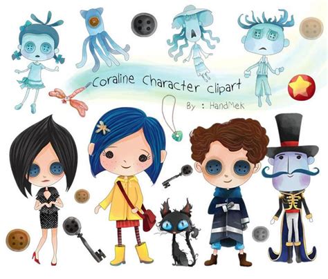 Cute Coraline Character Clipart Instant Download Png File 300 Dpi
