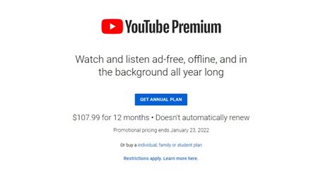 Youtube And Youtube Music Premium Now Have Annual Subscription Options